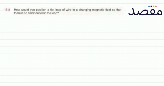  15.8  How would you position a flat loop of wire in a changing magnetic field so that there is no emf induced in the loop?