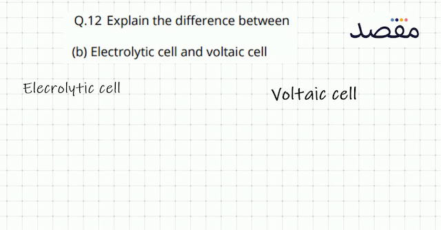 Q.12 Explain the difference between(b) Electrolytic cell and voltaic cell