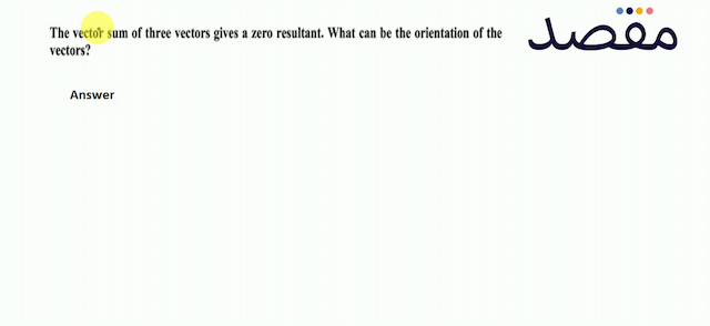 The vector sum of three vectors gives a zero resultant. What can be the orientation of the vectors?