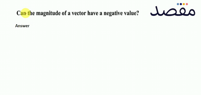 Can the magnitude of a vector have a negative value?