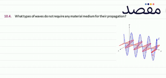 10.4. What types of waves do not require any material medium for their propagation?