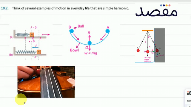 10.2. Think of several examples of motion in everyday life that are simple harmonic.
