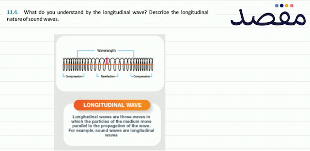 11.4. What do you understand by the longitudinal wave? Describe the longitudinal nature of sound waves.