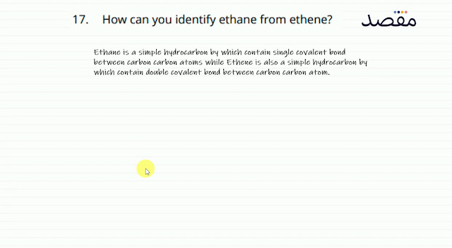 17. How can you identify ethane from ethene?