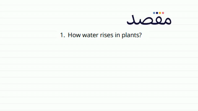 1. How water rises in plants?