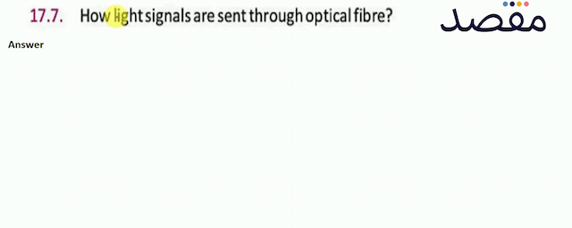 17.7. How light signals are sent through optical fibre?