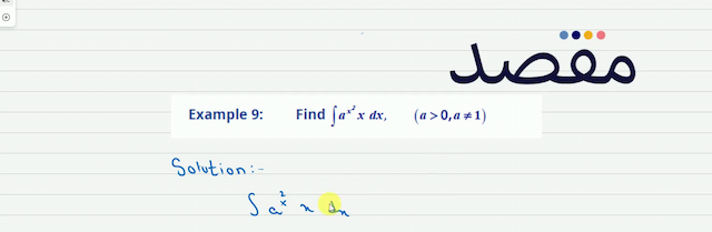 Example 9:    Find  \int a^{x^{2}} x d x (a>0 a \neq 1) 