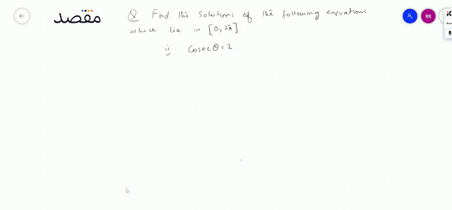1. Find the solutions of the following equations which lie in  [02 \pi] iii)  \sec x=-2 