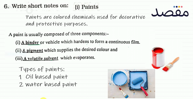 6. Write short notes on:(i) Paints