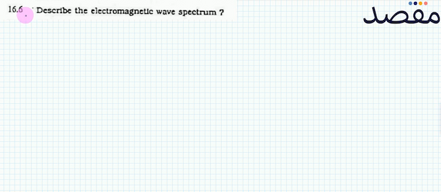  16.6  Describe the electromagnetic wave spectrum?